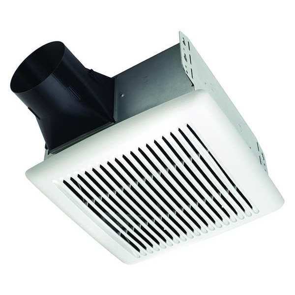 Ceiling Bathroom Fan, 110 cfm cfm, 4 in Duct Dia., 120V AC, No