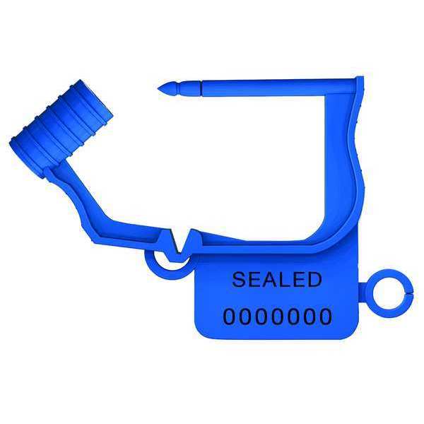 Padlock Seals, Blue, Plastic, PK50