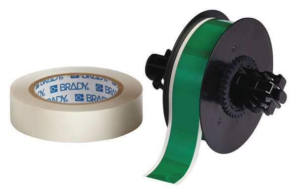 Label Tape Cartridge, Green, 1-1/8 in.W