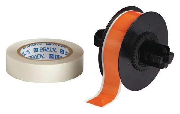 Label Tape Cartridge, Orange, 1-1/8 in.W