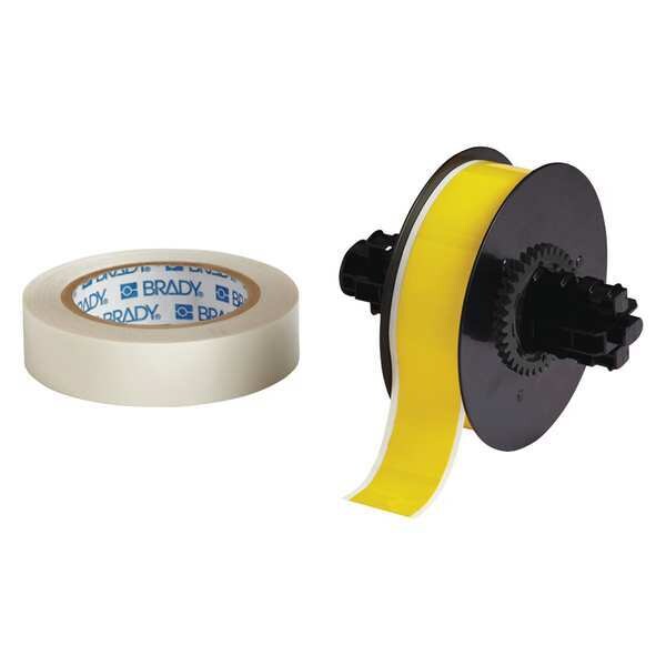 Label Tape Cartridge, Yellow, 1-1/8 in.W