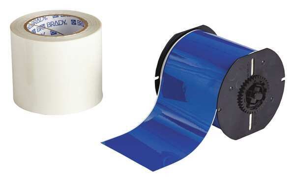Label Tape Cartridge, Blue, 4 in.W
