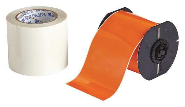Label Tape Cartridge, Orange, 4 in.W