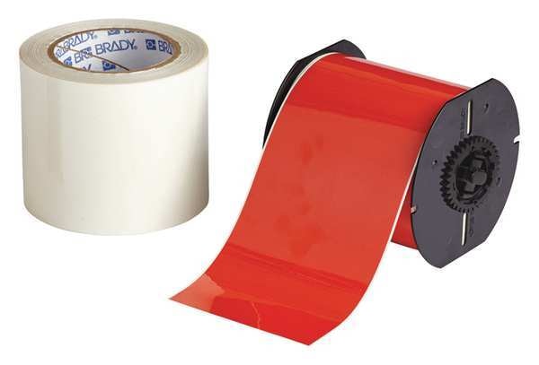 Label Tape Cartridge, Red, 4 in.W