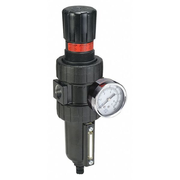 Filter/Regulator, 90 cfm, Zinc, 250 psi