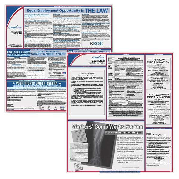 Labor Law Poster Kit, CA, English, 2-1/2inW
