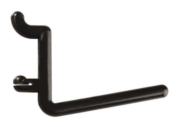 Locking Pegboard Hooks, 2 in. L, Black, PK8