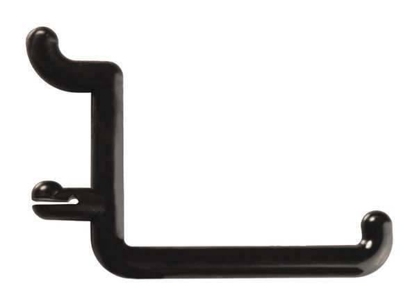 Locking Pegboard Hooks, 1/4in.dia, Blk, PK8