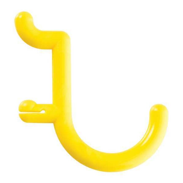 Locking Pegboard Hooks, 1in.L, Yellow, PK25