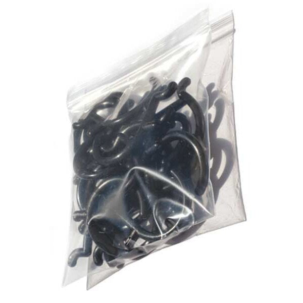 Locking Pegboard Hooks, Blk, Plastic, PK25