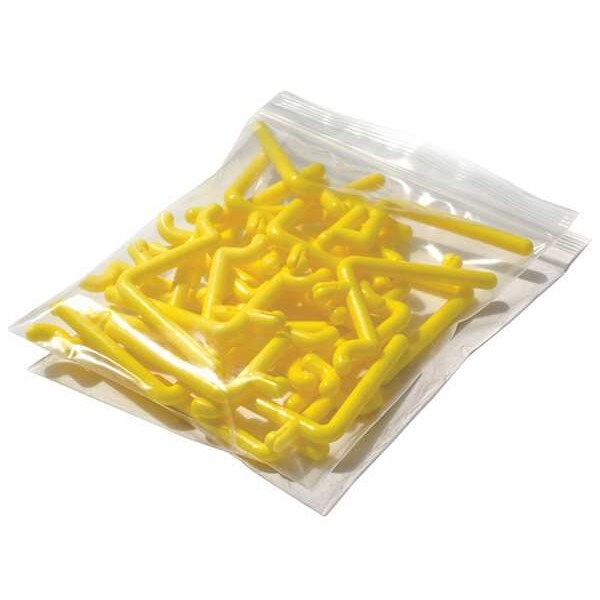Locking Pegboard Hooks, 2in.L, Yellow, PK25