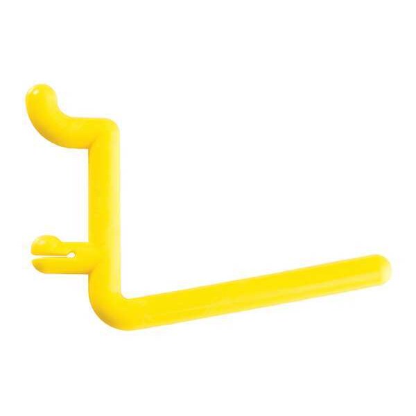 Locking Pegboard Hooks, 2in.L, Yellow, PK25