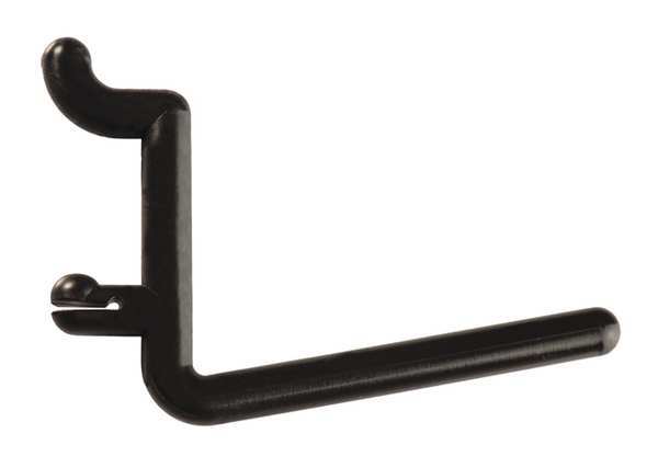 Locking Pegboard Hooks, 2in.L, Black, PK25