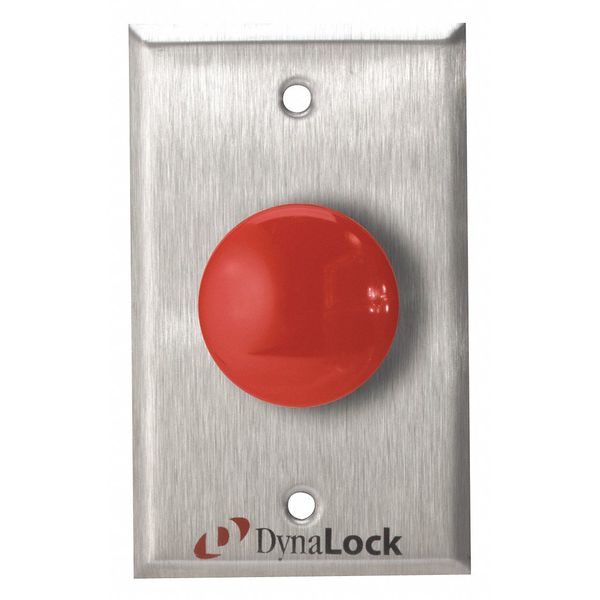 Exit Push Button, SS, Red, Red Switch