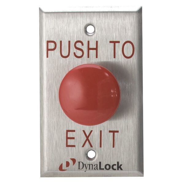 Push to Exit Button, SS, Red
