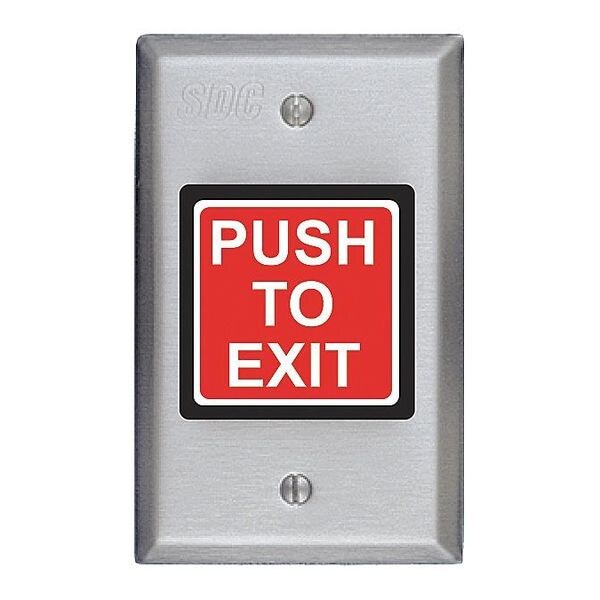 Push to Exit Button, 2-7/8 in. W, SPDT