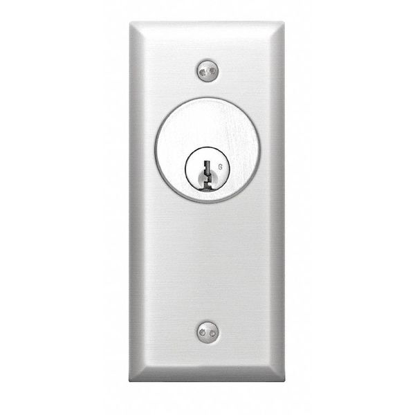 Key Switch, 1-3/4 in. W, Momentary