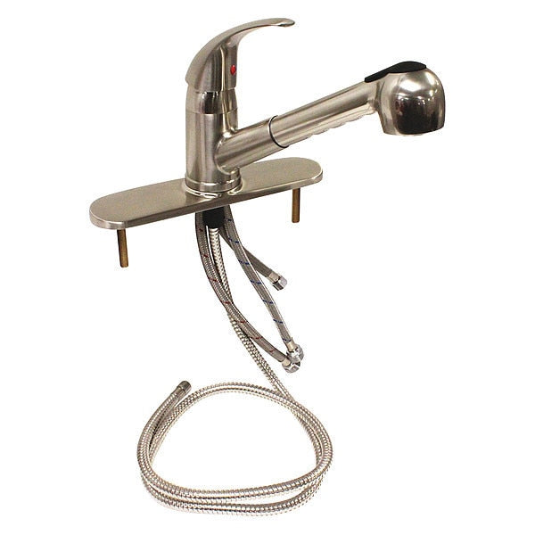 Manual, Single Hole Only Mount, 1 Hole Low Arc Pull Out Kitchen Faucet
