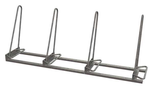 Bike Rack, Galv, (4)Bikes, 77 inL, 22-1/4inW