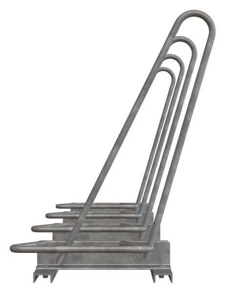 Bike Rack, Galv, (4)Bikes, 77 inL, 22-1/4inW