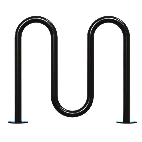 Bike Rack, Blk, (5) Bikes, 36 in. H, 3 in. W