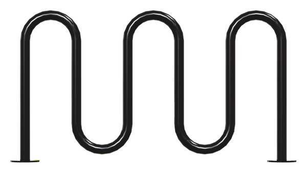 Bike Rack, Blk, (7) Bikes, 36 in. H, 3 in. W