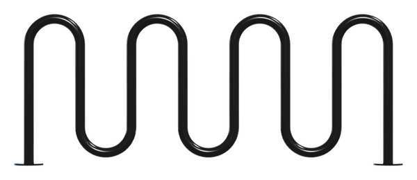 Bike Rack, Blk, (9) Bikes, 36 in. H, 3 in. W