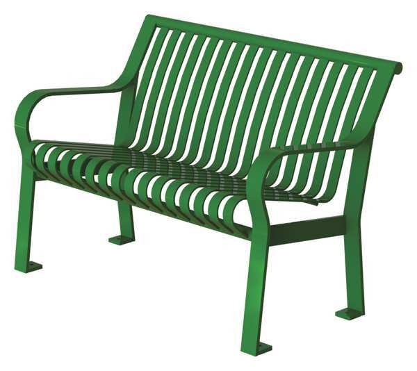 Outdoor Bench, 48 in. L, 27-1/2 in. W, Grn