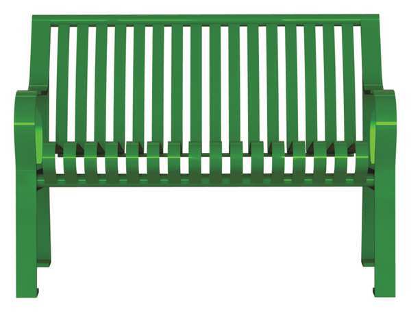 Outdoor Bench, 48 in. L, 27-1/2 in. W, Grn