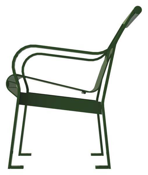 Outdoor Bench, 48 in. L, 27-1/2 in. W, Grn
