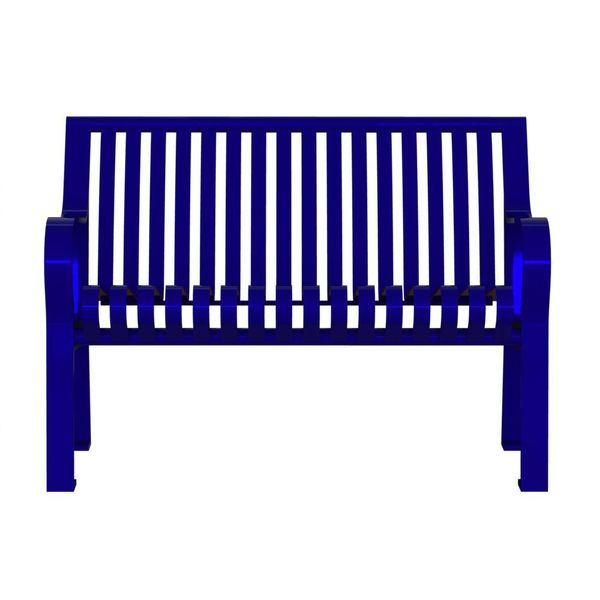Outdoor Bench, 48 in. L, 27-1/2 in. W, Blue