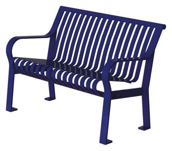 Outdoor Bench, 48 in. L, 27-1/2 in. W, Blue