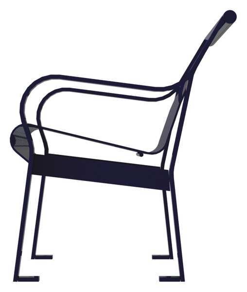 Outdoor Bench, 48 in. L, 27-1/2 in. W, Blue
