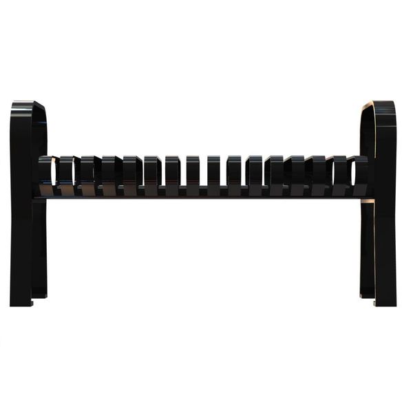 Outdoor Bench, 49 in. L, 25-1/4 in. H, Blck