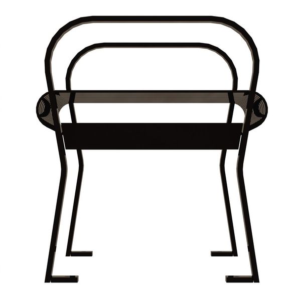 Outdoor Bench, 49 in. L, 25-1/4 in. H, Blck