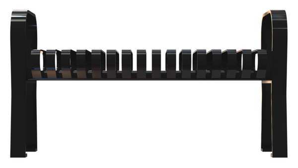 Outdoor Bench, 49 in. L, 25-1/4 in. H, Blck