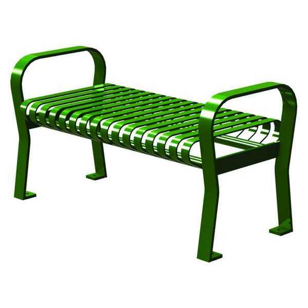 Outdoor Bench, 49 in. L, 20 in. W, Green