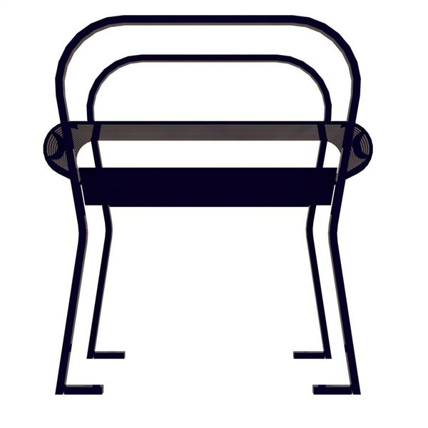 Outdoor Bench, 49 in. L, 25-1/2 in. H, Blue