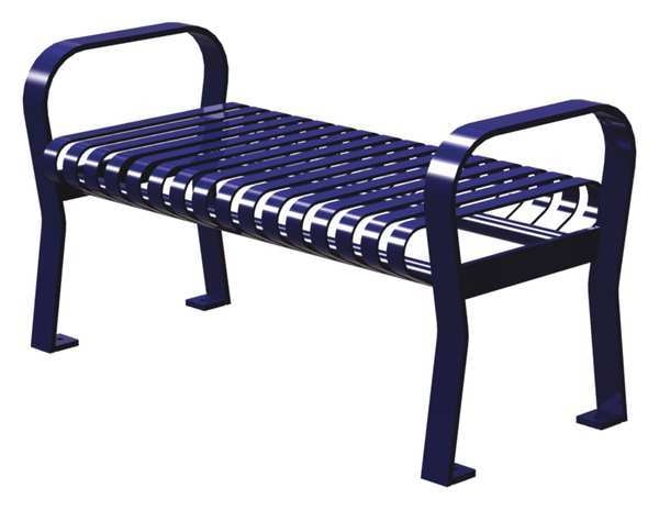 Outdoor Bench, 49 in. L, 25-1/2 in. H, Blue