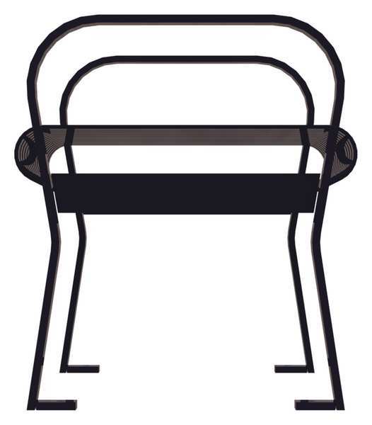 Outdoor Bench, 49 in. L, 25-1/2 in. H, Blue