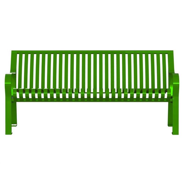 Outdoor Bench, 71 in. L, 27-1/2 in. W, Grn