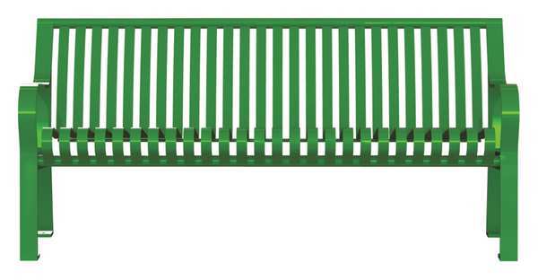 Outdoor Bench, 71 in. L, 27-1/2 in. W, Grn
