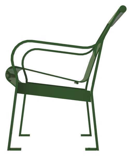 Outdoor Bench, 71 in. L, 27-1/2 in. W, Grn