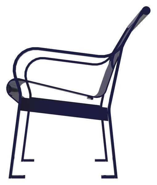 Outdoor Bench, 71 in. L, 27-1/2 in. W, Blue