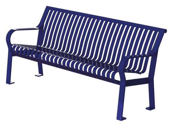 Outdoor Bench, 71 in. L, 27-1/2 in. W, Blue