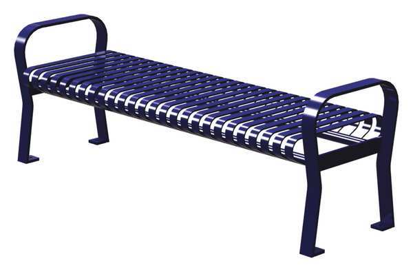 Outdoor Bench, 71 in. L, 20 in. W, Blue
