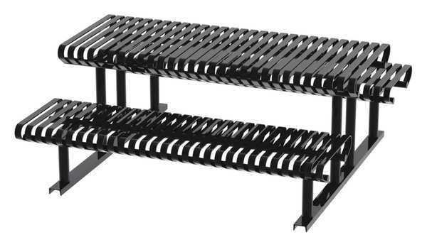 Picnic Table, Black, 71-1/2in.D, 77-1/2in.W