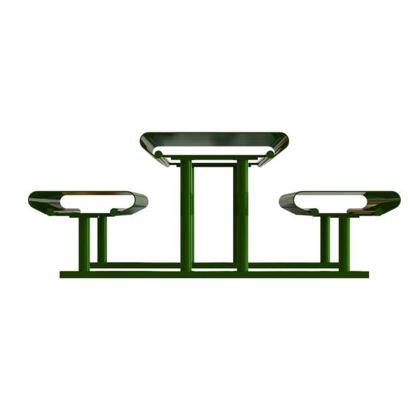 Picnic Table, Green, 71-1/2in.D, 77-1/2in.W
