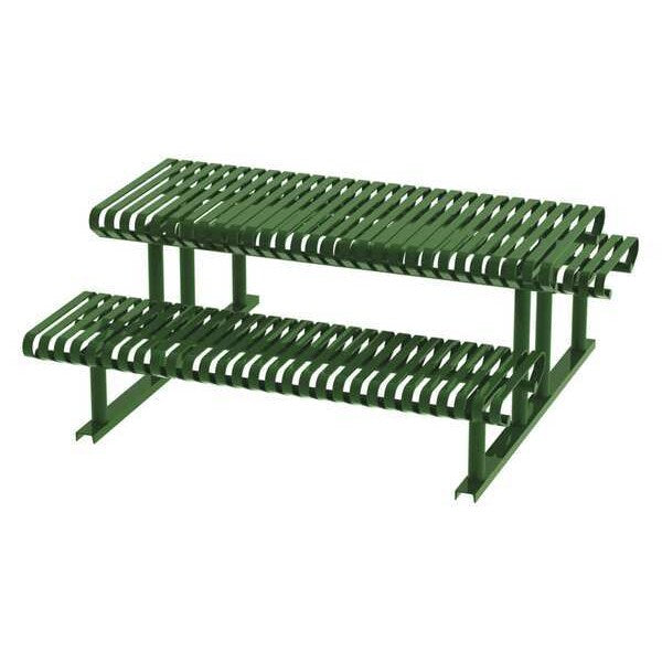 Picnic Table, Green, 71-1/2in.D, 77-1/2in.W