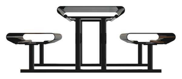 Picnic Table, Black, 94 in. D, 30 in. H